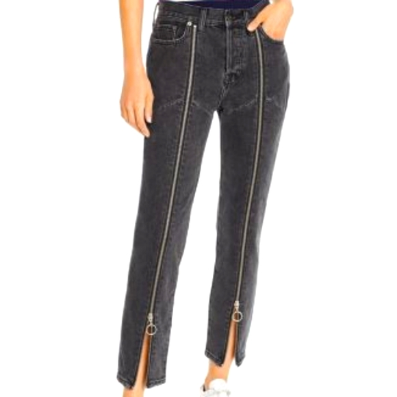 pistola Denim - NWT PISTOLA Nico High Rise Mom Black Night Crawler Zip Jeans Denim sz 28